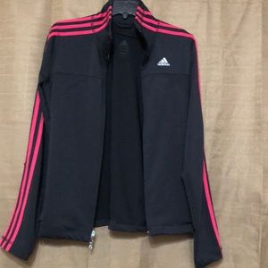 Black and pink adidas zip up